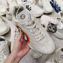 Load image into Gallery viewer, Gucci Women Rhyton Sneaker with Interlocking G and Heart in 4.6 cm Height-Beige