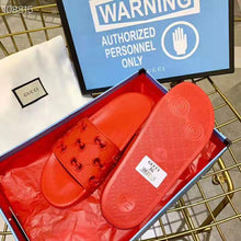 Load image into Gallery viewer, Gucci Women Rubber GG Slide Sandal-Red
