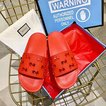 Load image into Gallery viewer, Gucci Women Rubber GG Slide Sandal-Red