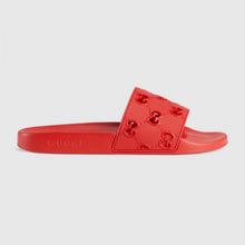Load image into Gallery viewer, Gucci Women Rubber GG Slide Sandal-Red