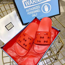 Load image into Gallery viewer, Gucci Women Rubber GG Slide Sandal-Red
