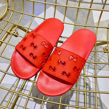 Load image into Gallery viewer, Gucci Women Rubber GG Slide Sandal-Red