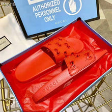 Load image into Gallery viewer, Gucci Women Rubber GG Slide Sandal-Red