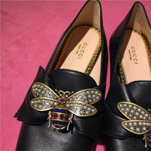 Load image into Gallery viewer, Gucci Women Shoes Leather Ballet Flat with Bow 10mm Heel-Black