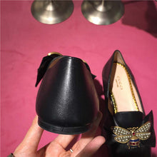 Load image into Gallery viewer, Gucci Women Shoes Leather Ballet Flat with Bow 10mm Heel-Black
