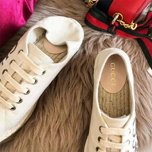 Load image into Gallery viewer, Gucci Women Shoes Logo Platform Espadrille 50mm Heel-White