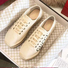 Load image into Gallery viewer, Gucci Women Shoes Logo Platform Espadrille 50mm Heel-White
