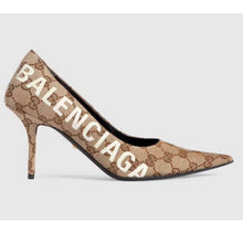 Load image into Gallery viewer, Gucci Women The Hacker Project Square Knife Pump Beige Original GG Canvas