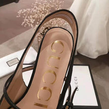 Load image into Gallery viewer, Gucci Women Zumi Leather Low-Heel Slingback Pump 4.6cm Height-Black