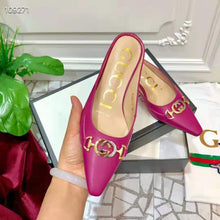 Load image into Gallery viewer, Gucci Women Zumi Leather Slide 4.6 cm Height-Rose
