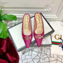 Load image into Gallery viewer, Gucci Women Zumi Leather Slide 4.6 cm Height-Rose