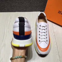 Load image into Gallery viewer, Hermes Men Rapid Sneaker Shoes White Sole-Orange