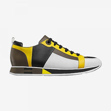 Load image into Gallery viewer, Hermes Men Rebus Sneaker Shoes Black Yellow and Khaki Insert