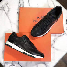 Load image into Gallery viewer, Hermes Men Trail Sneaker in Calfskin-Black