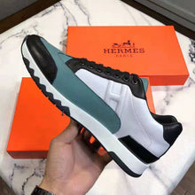 Load image into Gallery viewer, Hermes Men Trail Sneaker in Calfskin-Blue