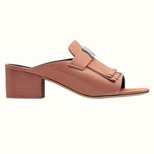 Load image into Gallery viewer, Hermes Women Alma Sandal Goatskin with Fringe Detail-Pink
