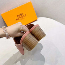 Load image into Gallery viewer, Hermes Women Alma Sandal Goatskin with Fringe Detail-Pink