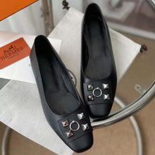 Load image into Gallery viewer, Hermes Women Danseuse Ballet Flat in Calfskin Leather-Black
