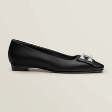 Load image into Gallery viewer, Hermes Women Danseuse Ballet Flat in Calfskin Leather-Black