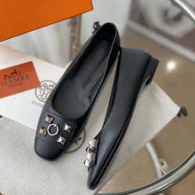 Load image into Gallery viewer, Hermes Women Danseuse Ballet Flat in Calfskin Leather-Black