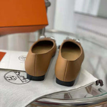 Load image into Gallery viewer, Hermes Women Danseuse Ballet Flat in Calfskin Leather-Brown