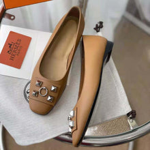 Load image into Gallery viewer, Hermes Women Danseuse Ballet Flat in Calfskin Leather-Brown