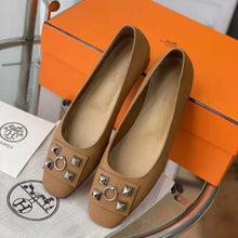 Load image into Gallery viewer, Hermes Women Danseuse Ballet Flat in Calfskin Leather-Brown