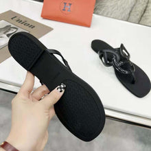 Load image into Gallery viewer, Hermes Women Egerie Sandal in Waterproof TPU with Chaine D Ancre Motif-Black
