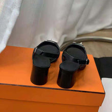 Load image into Gallery viewer, Hermes Women Eve 60 Sandal in Calfskin Leather-Black