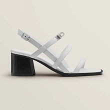 Load image into Gallery viewer, Hermes Women Eve 60 Sandal in Calfskin Leather-White