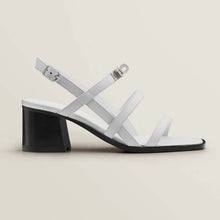 Load image into Gallery viewer, Hermes Women Eve 60 Sandal in Calfskin Leather-White