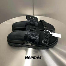 Load image into Gallery viewer, Hermes Women Extra Sandal in Nappa Leather-Black