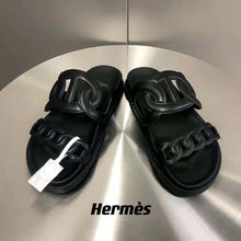 Load image into Gallery viewer, Hermes Women Extra Sandal in Nappa Leather-Black