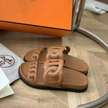 Load image into Gallery viewer, Hermes Women Extra Sandal in Nappa Leather-Brown