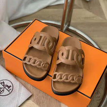 Load image into Gallery viewer, Hermes Women Extra Sandal in Nappa Leather-Brown