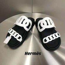 Load image into Gallery viewer, Hermes Women Extra Sandal in Nappa Leather-White