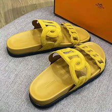Load image into Gallery viewer, Hermes Women Extra Sandal in Suede Goatskin-Yellow