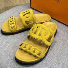 Load image into Gallery viewer, Hermes Women Extra Sandal in Suede Goatskin-Yellow