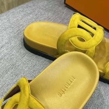 Load image into Gallery viewer, Hermes Women Extra Sandal in Suede Goatskin-Yellow