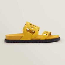 Load image into Gallery viewer, Hermes Women Extra Sandal in Suede Goatskin-Yellow