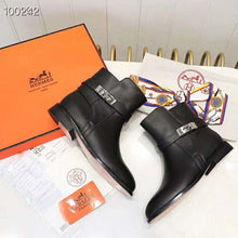 Load image into Gallery viewer, Hermes Women Neo Ankle Boot Calfskin with Iconic Buckle-Black