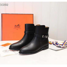 Load image into Gallery viewer, Hermes Women Neo Ankle Boot Calfskin with Iconic Buckle-Black