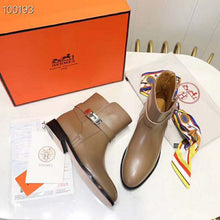 Load image into Gallery viewer, Hermes Women Neo Ankle Boot Calfskin with Iconic Buckle-Brown