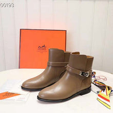 Load image into Gallery viewer, Hermes Women Neo Ankle Boot Calfskin with Iconic Buckle-Brown