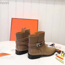 Load image into Gallery viewer, Hermes Women Neo Ankle Boot Calfskin with Iconic Buckle-Brown