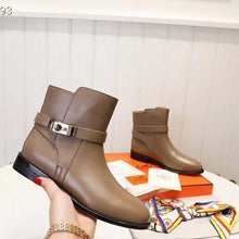 Load image into Gallery viewer, Hermes Women Neo Ankle Boot Calfskin with Iconic Buckle-Brown