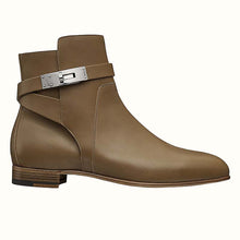 Load image into Gallery viewer, Hermes Women Neo Ankle Boot Calfskin with Iconic Buckle-Brown