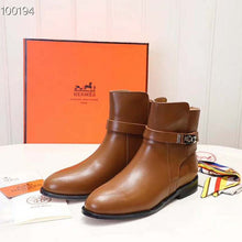 Load image into Gallery viewer, Hermes Women Neo Ankle Boot Calfskin with Iconic Buckle-Chocolate