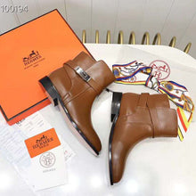 Load image into Gallery viewer, Hermes Women Neo Ankle Boot Calfskin with Iconic Buckle-Chocolate