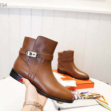 Load image into Gallery viewer, Hermes Women Neo Ankle Boot Calfskin with Iconic Buckle-Chocolate
